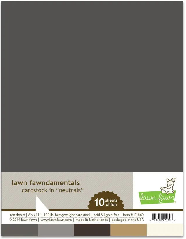 Lawn Fawn Neutral Pack Cardstock 10 Bögen 5 Farben