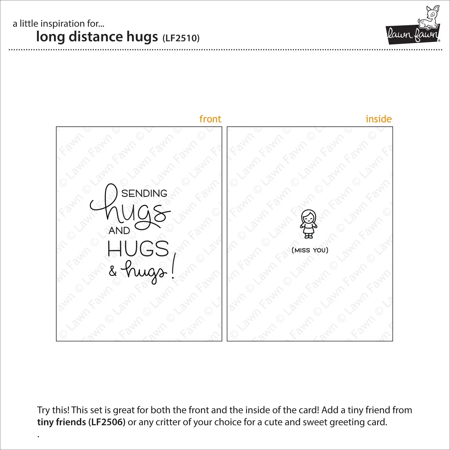 Lawn Fawn Long Distance Hugs Clear Stamps Stempelset Grüße