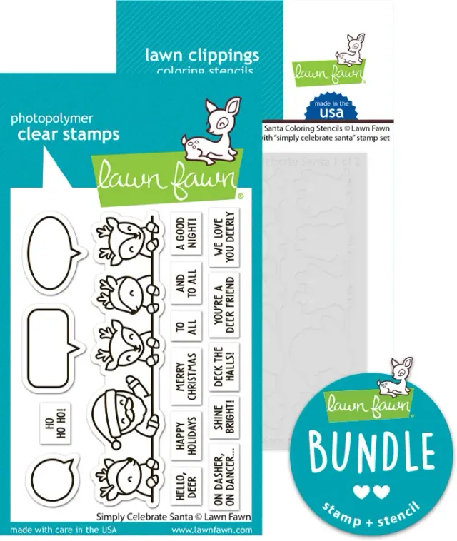 Lawn Fawn Simply Celebrate Santa Stempel Schablonen Weihnachten