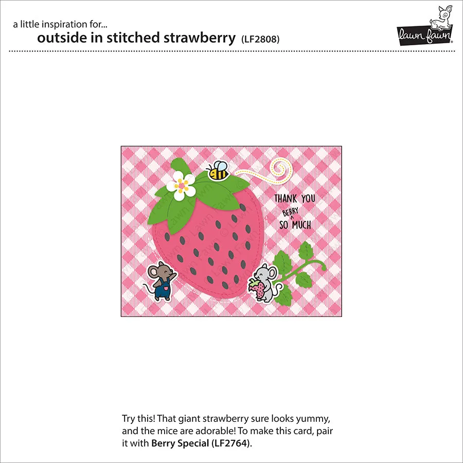 Lawn Fawn Outside In Stitched Strawberry LF2808 Stanze