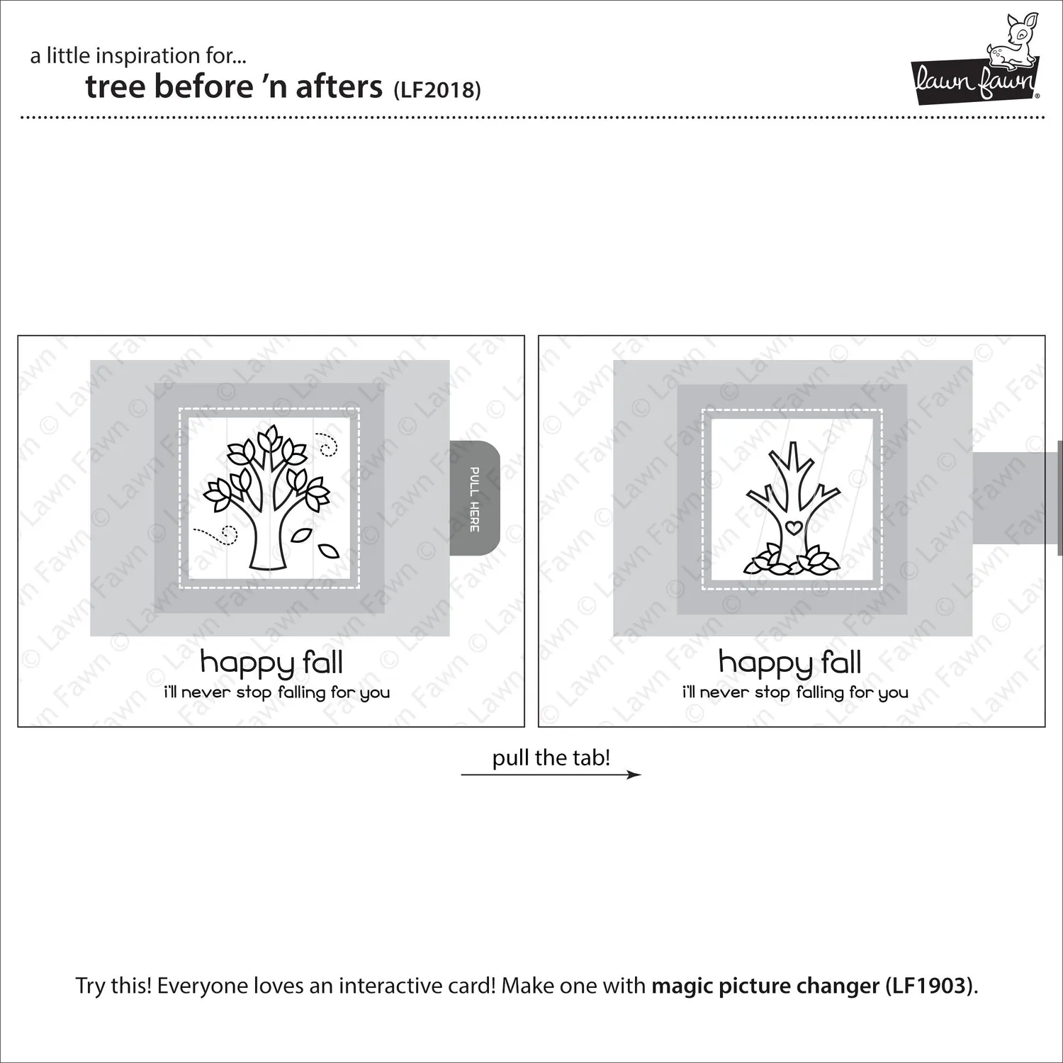 Lawn Fawn Tree Before 'n Afters LF2018 Clear Stamps 4 Jahreszeiten