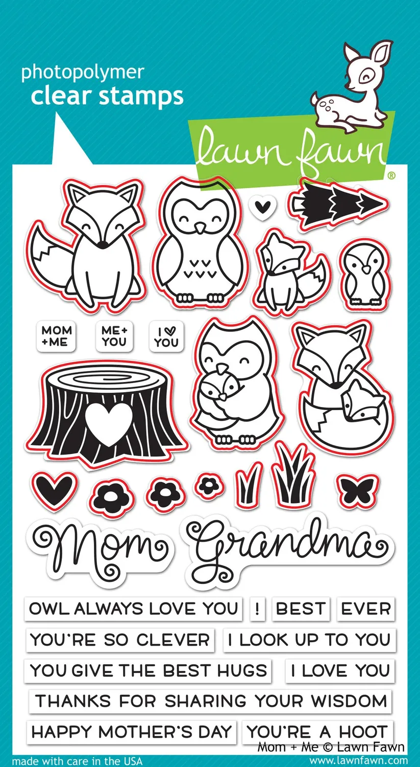 Lawn Fawn Mom + Me Lawn Cuts Stanze Muttertag Tiere