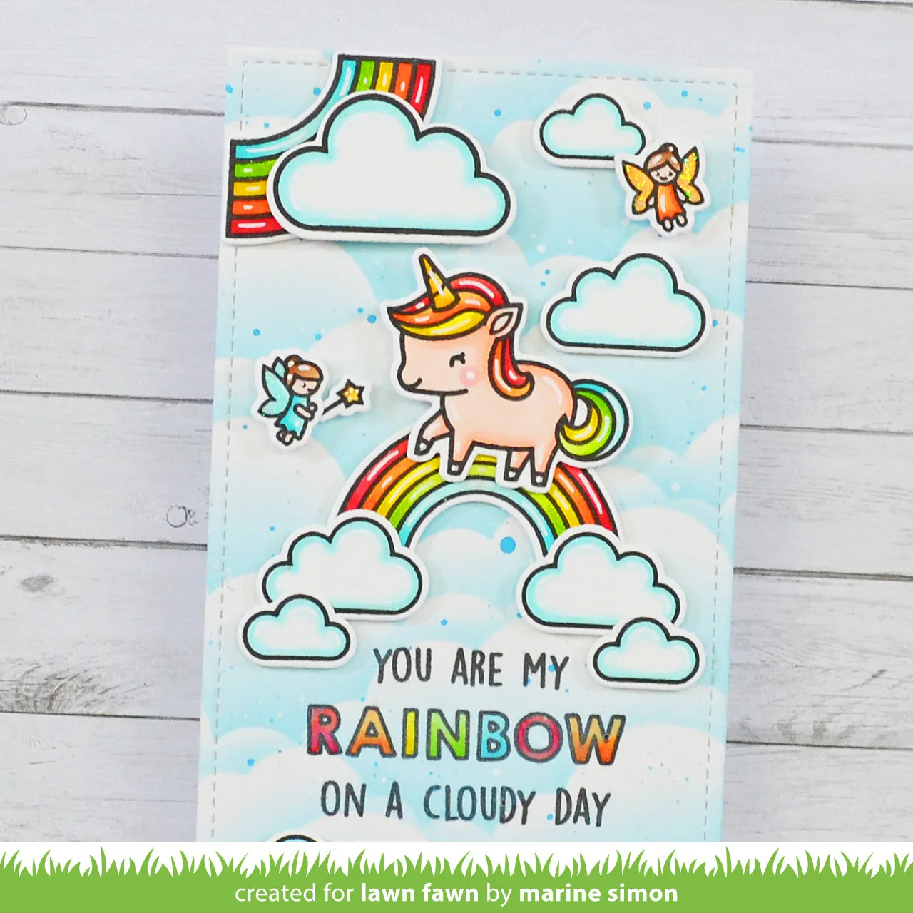 Lawn Fawn My Rainbow Clear Stamps Regenbogen Einhorn