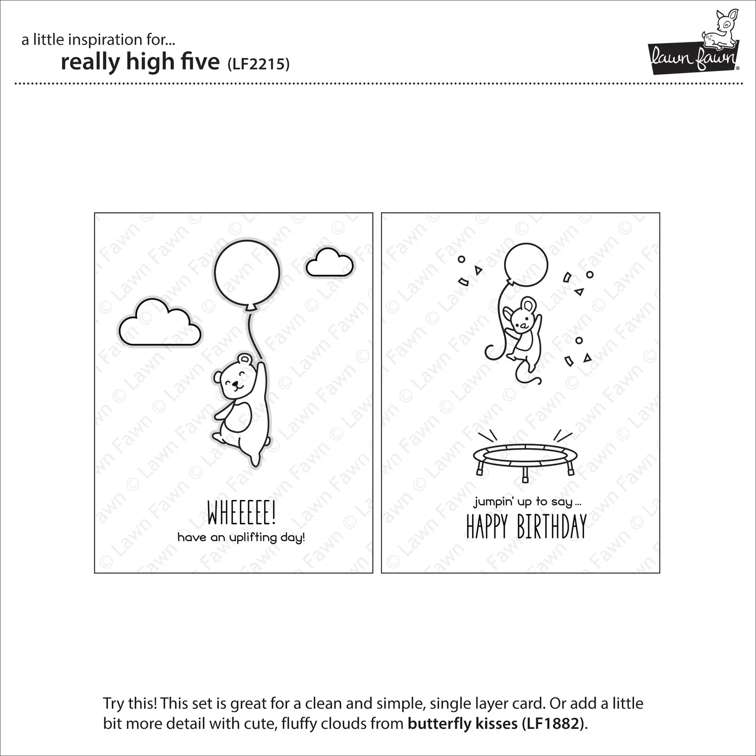Lawn Fawn Really High Five LF2215 Clear Stempelset Geburtstag
