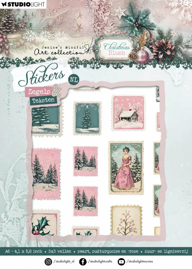 StudioLight Jenine's Mindful Art Christmas Blush Stickerbögen 9 Blätter