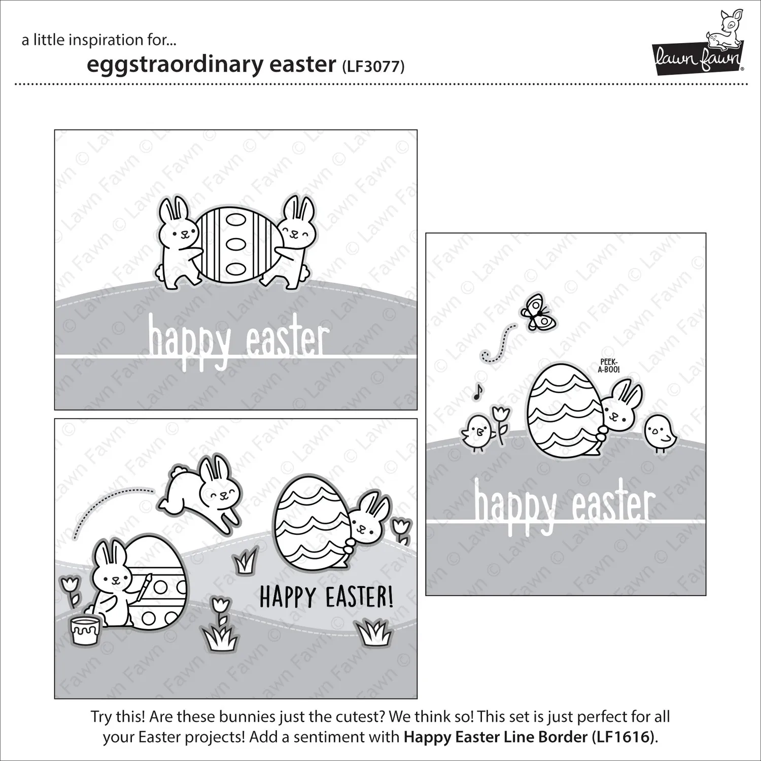 Lawn Fawn Eggstraordinary Easter Stempelset Hasen