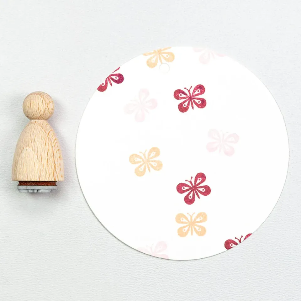 Perlenfischer Schmetterling 2 Stempel 11x8 mm Mini