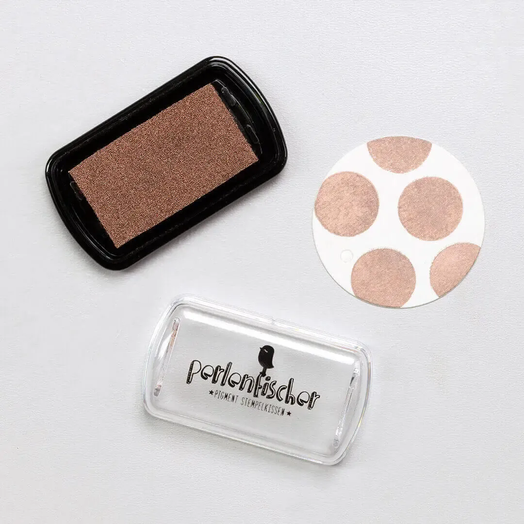 Perlenfischer Rose Gold Mini Stempelkissen Pigment metallisch