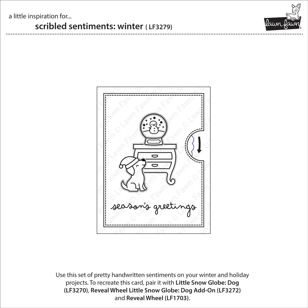 Lawn Fawn Scribbled Winter Stempelset Grüße