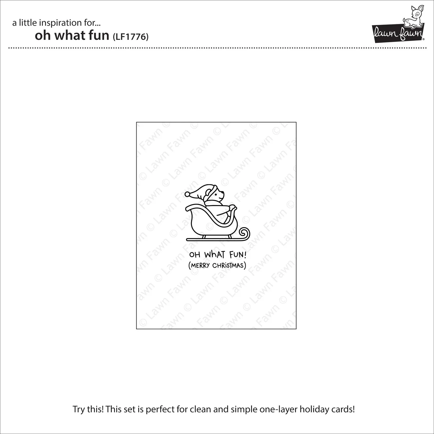 Lawn Fawn Oh What Fun Stempel Bär im Schlitten Mini