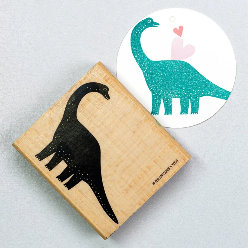 Perlenfischer Brachiosaurus Stempel 76x61 mm Dino