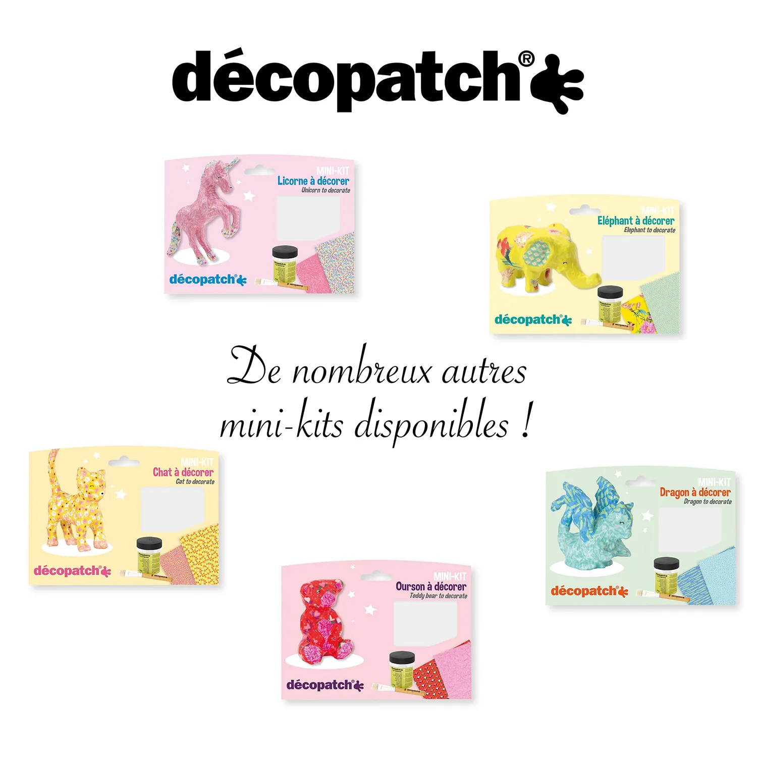 décopatch KIT010O Bastel Set Pferd Pappmaché rosa-lila