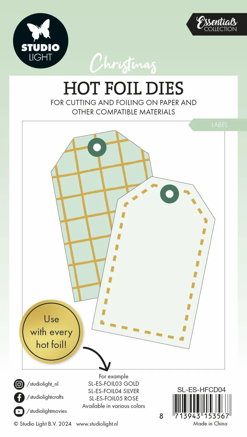Studio Light Essentials Hot Foil Plate Folienplatte Label 65x95 mm