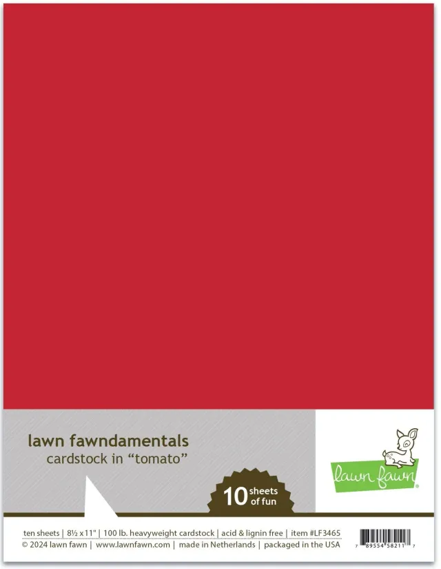 Lawn Fawn Tomato Cardstock 10 Blatt Rot 216x279mm