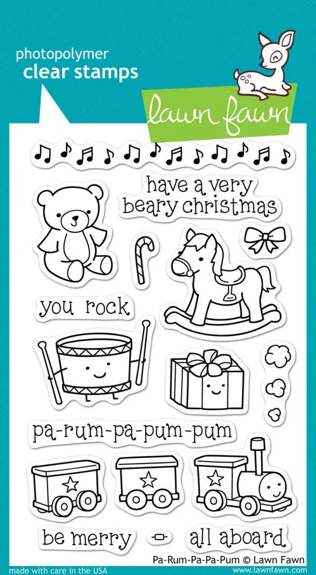 Lawn Fawn Pa-Rum-Pa-Pum-Pum Stempelset Weihnachten