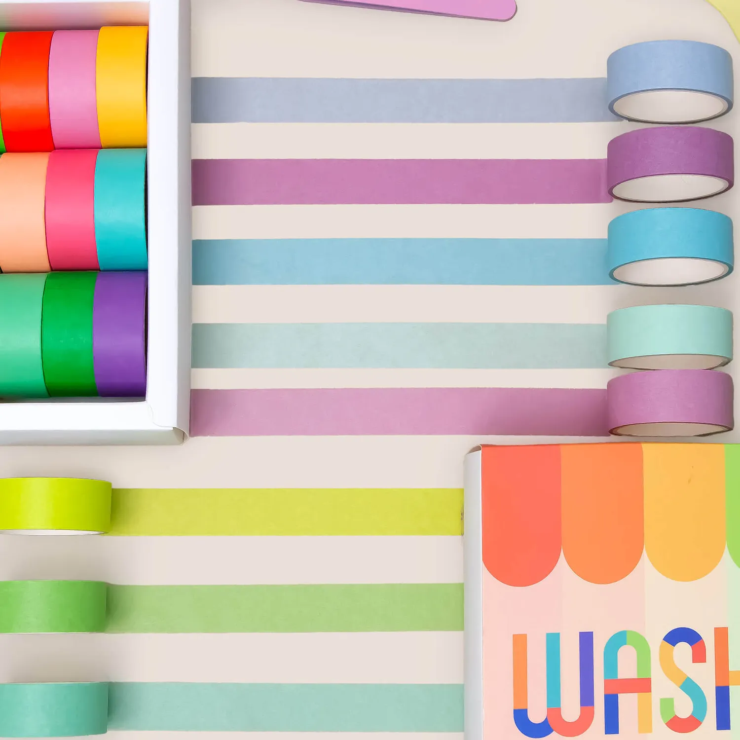 Ieebee Pastel Washi Tape 30 Rollen uni pastell