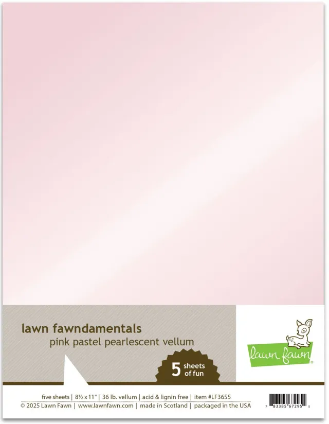 Lawn Fawn Vellum Pastell-Rosa Perlmutt 5 Blatt A4