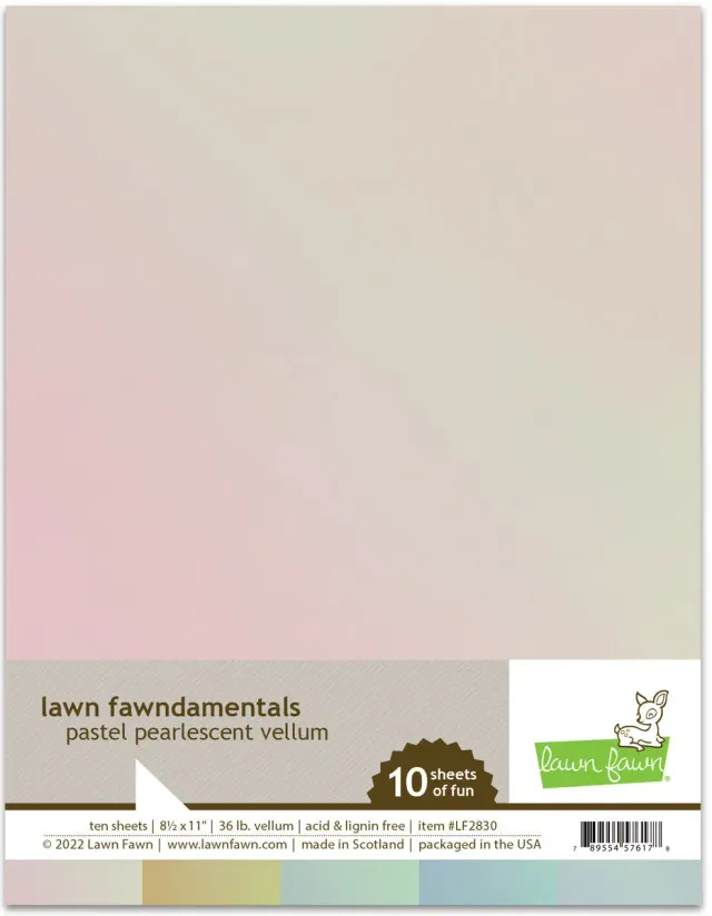 Lawn Fawn Pastel Pearlescent Vellum Pack 10 Blatt A4 Pastell
