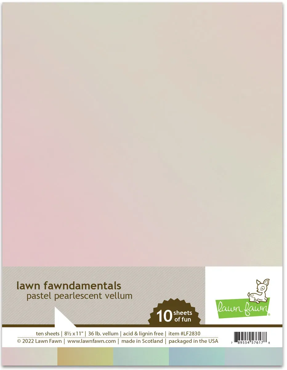 Lawn Fawn Pastel Pearlescent Vellum Pack 10 Blatt A4 Pastell