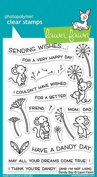 Lawn Fawn Dandy Day Clear Stamps Mäuse Pusteblume