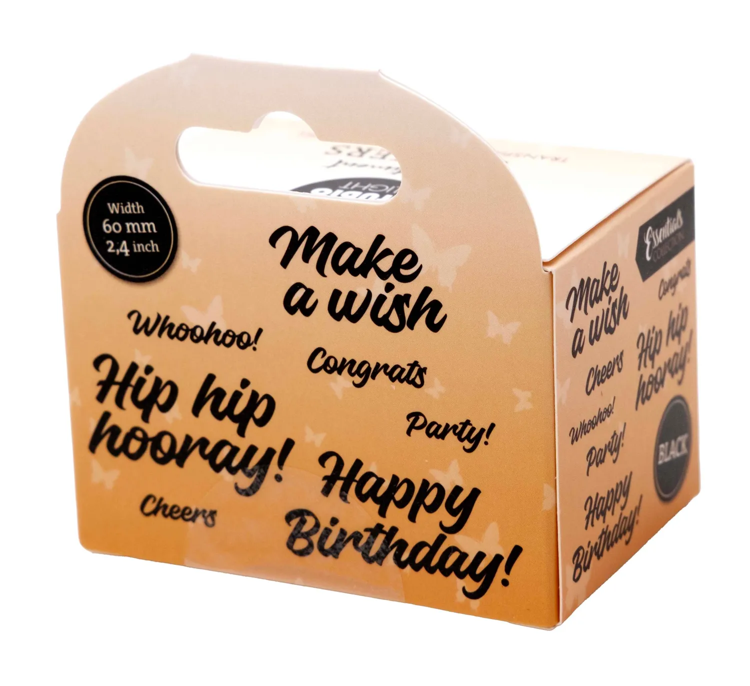 StudioLight Essentials Hip Hip Hooray Sticker Schwarz 5 Meter