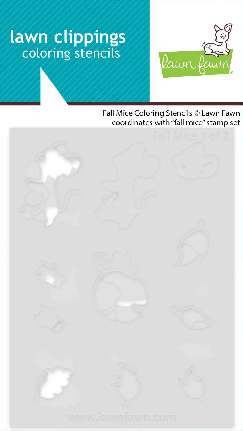 Lawn Fawn Fall Mice Schablonen Herbst 2-teilig