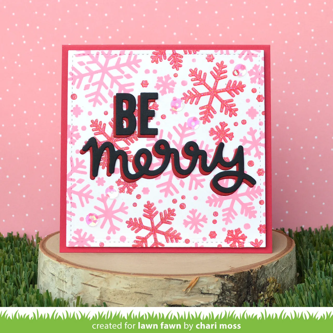 Lawn Fawn Snowflake Background Schablonen 2er Set 15x15 cm