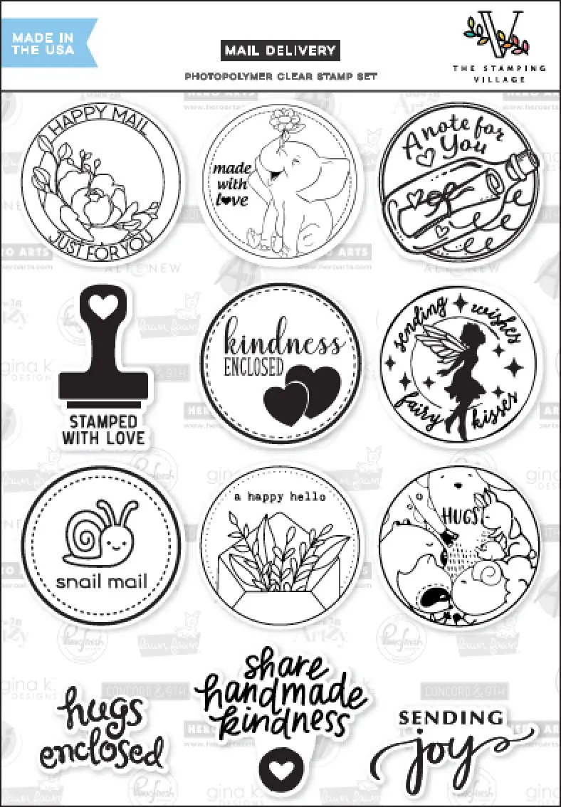 Lawn Fawn Mail Delivery Clear Stamps Brief 15x20cm