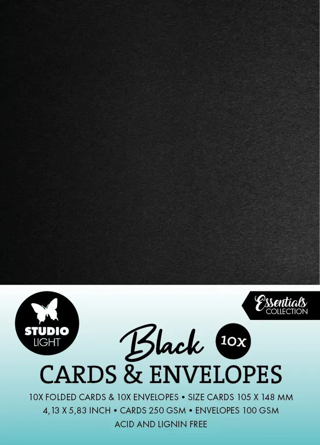 Studio Light Essentials Karten & Umschläge Schwarz A6