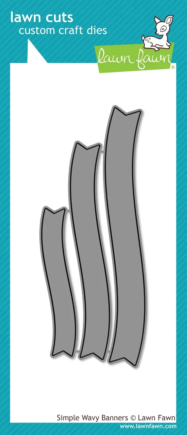 Lawn Fawn Lawn Cuts Simple Wavy Banners Stanzschablonen 3er wellig