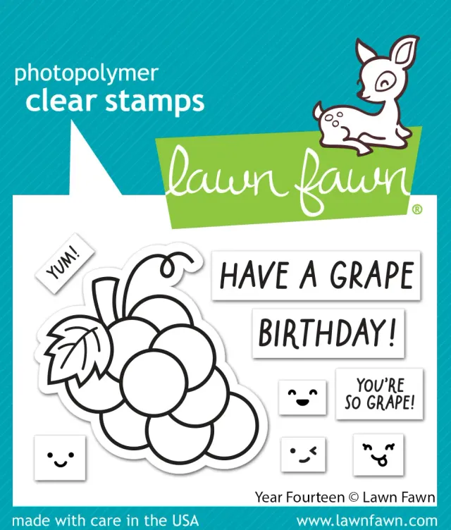 Lawn Fawn Year Fourteen Stempelset Geburtstag Traube
