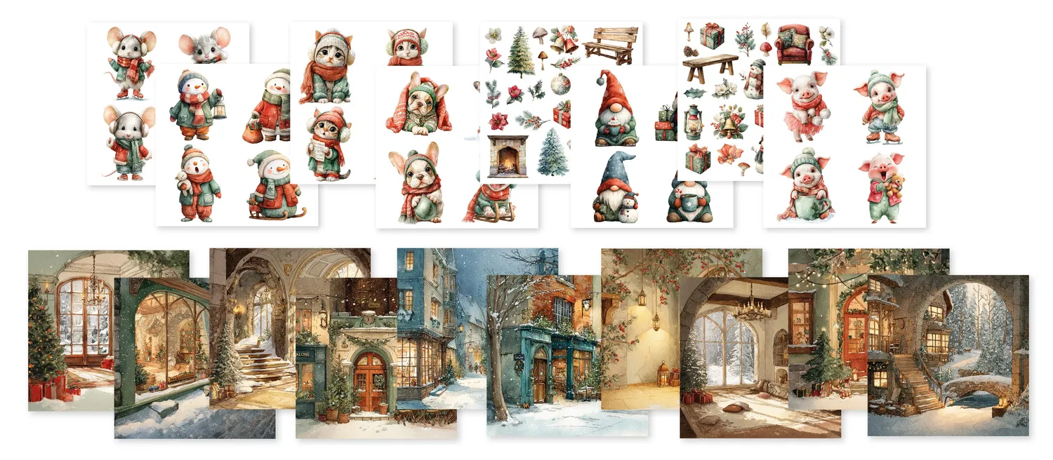 Creative Craftlab Essentials Collage Papierblock Christmas 36 Bogen