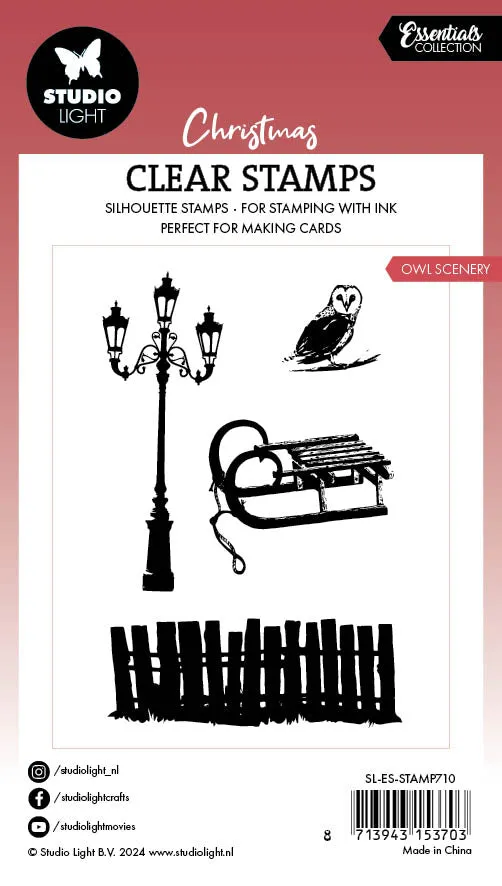 Studio Light Essentials Clear Stamp Owl Scenery Eule 63x95 mm