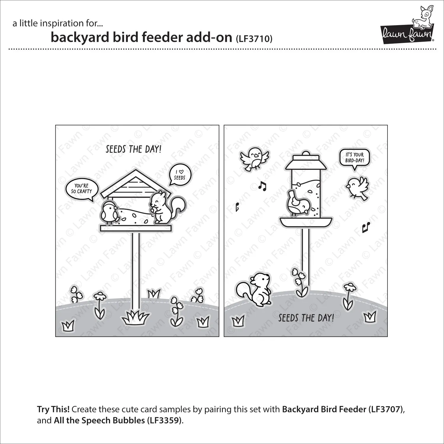 Lawn Fawn Backyard Bird Feeder Add-On Stempelset Vogel