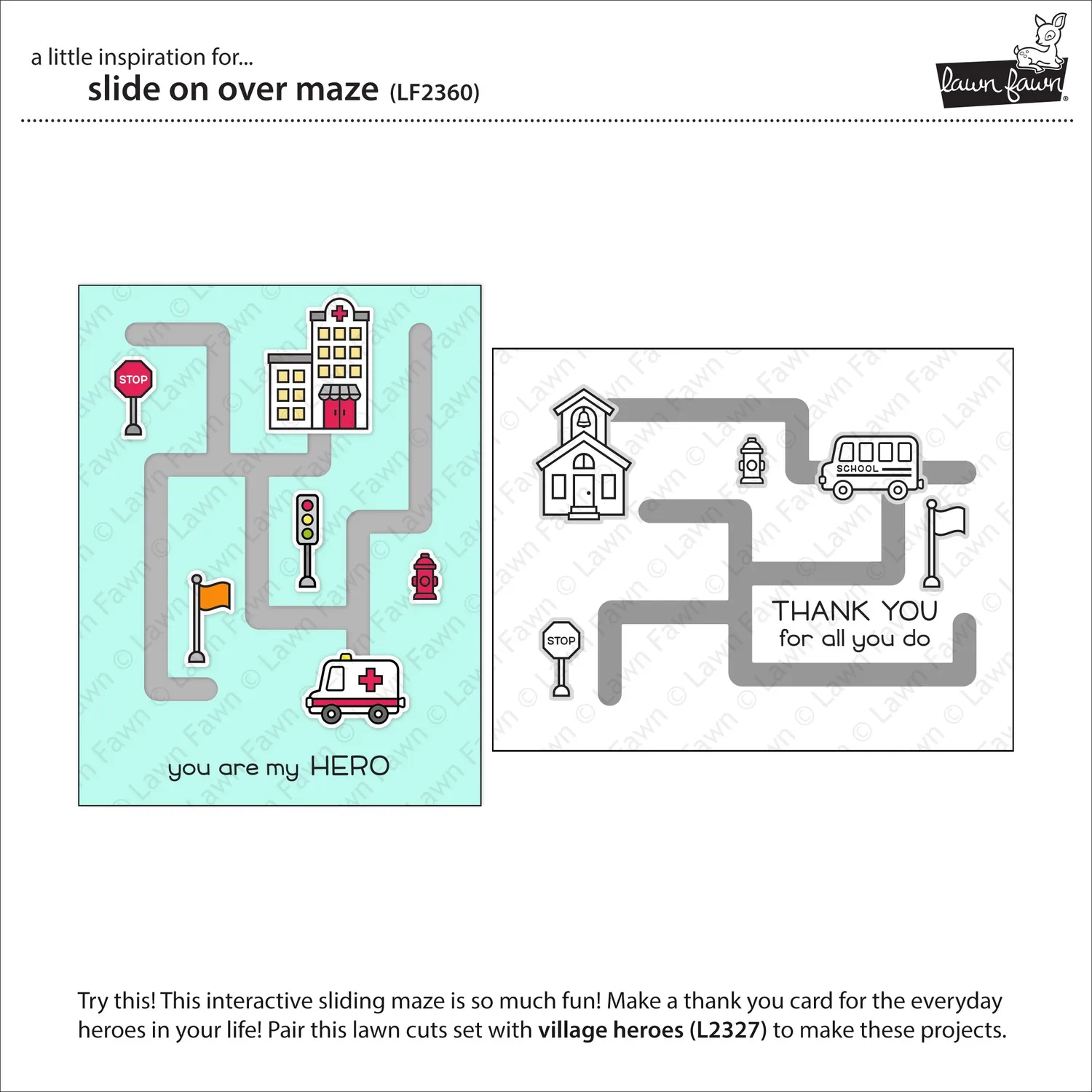 Lawn Fawn Slide on Over Maze Stanzschablone interaktiv