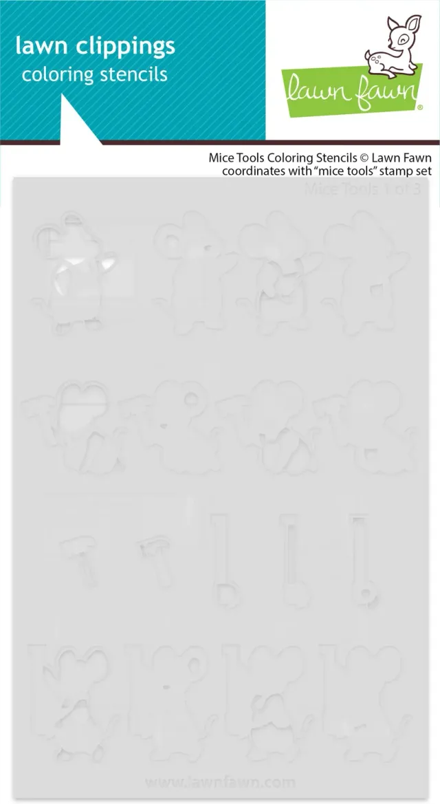 Lawn Fawn Mice Tools Coloring Stencils Mäuse 3-tlg.