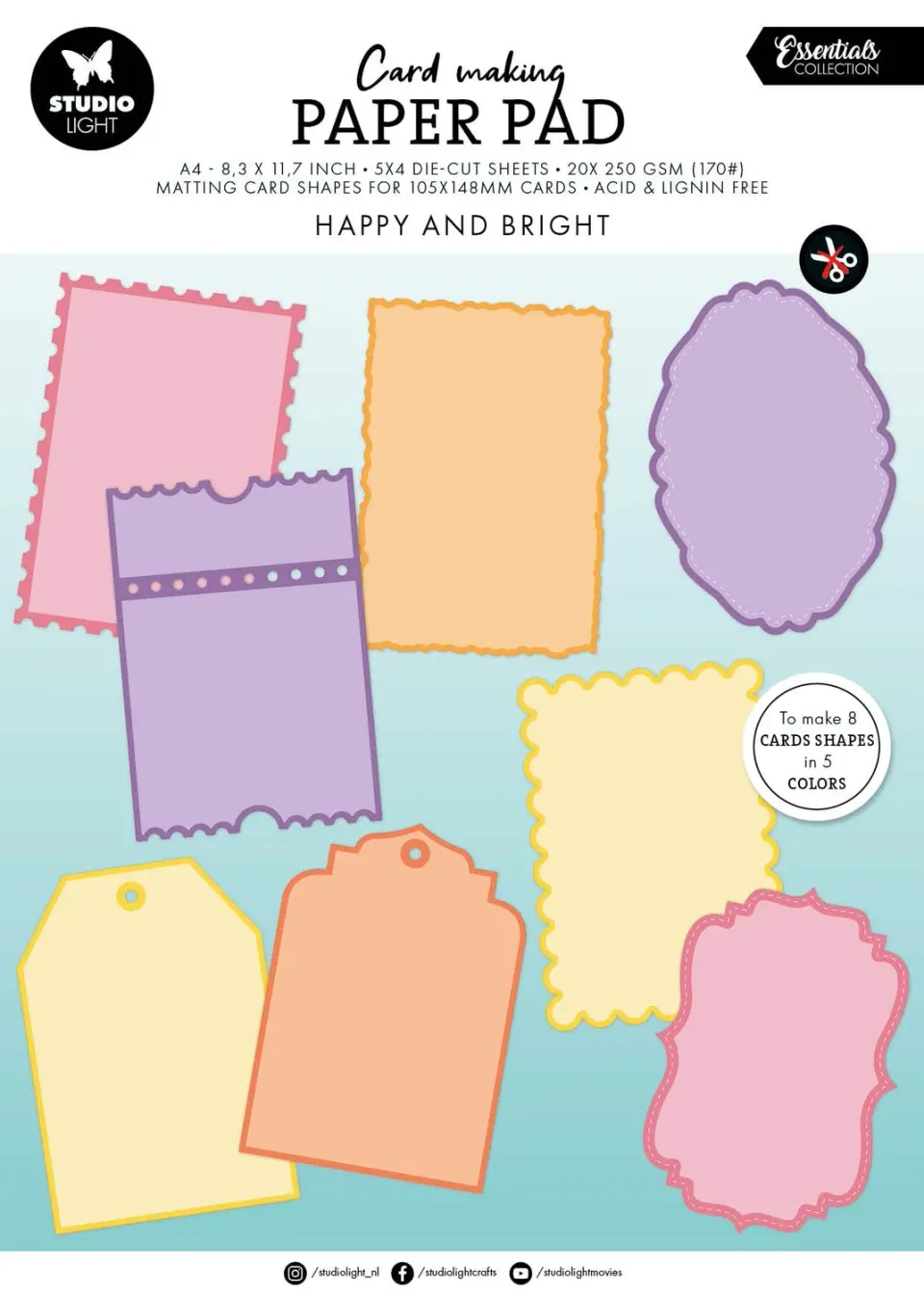 StudioLight Essentials Happy and bright Kartenblock 105x148 mm