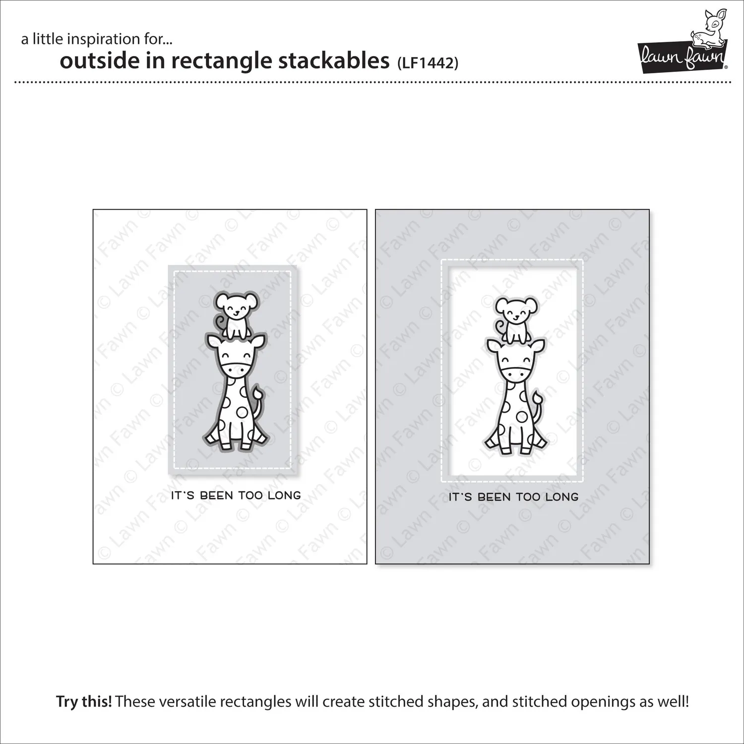 Lawn Fawn Outside In Stitched Rectangle Stackables Stanze 4tlg
