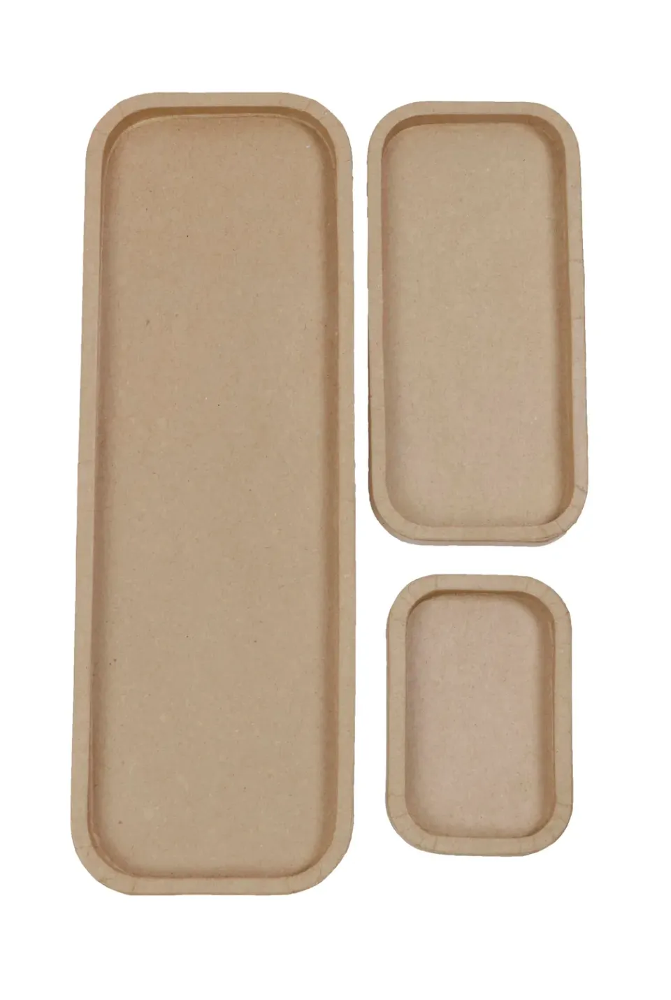 Décopatch AC881C Tabletts Pappmaché Rohlinge 3er Set
