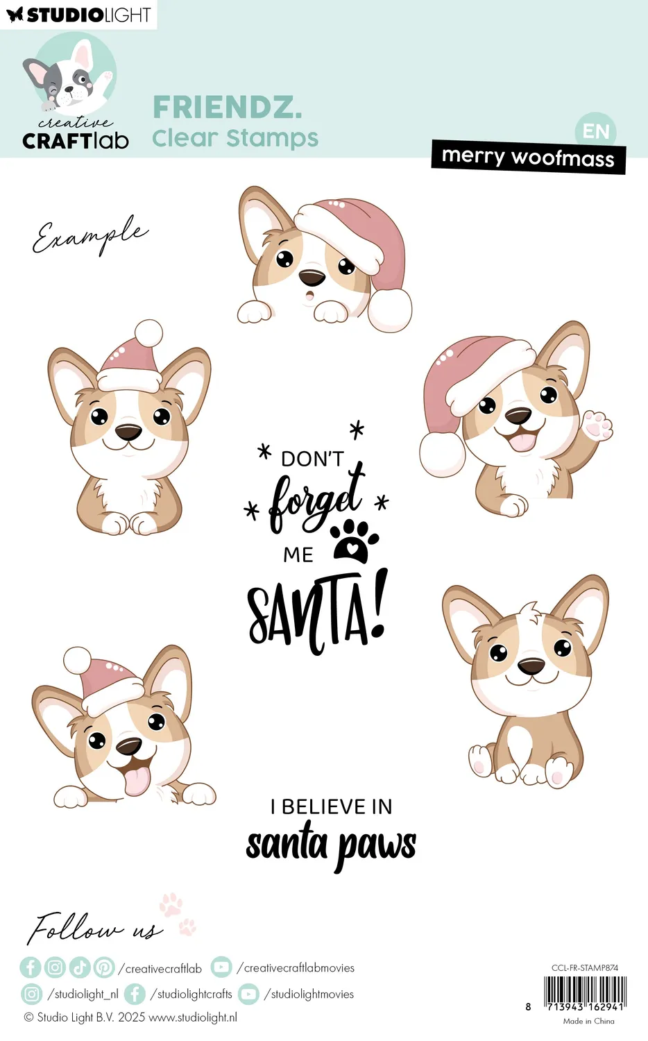 StudioLight Friendz Merry Woofmass Stempel A5