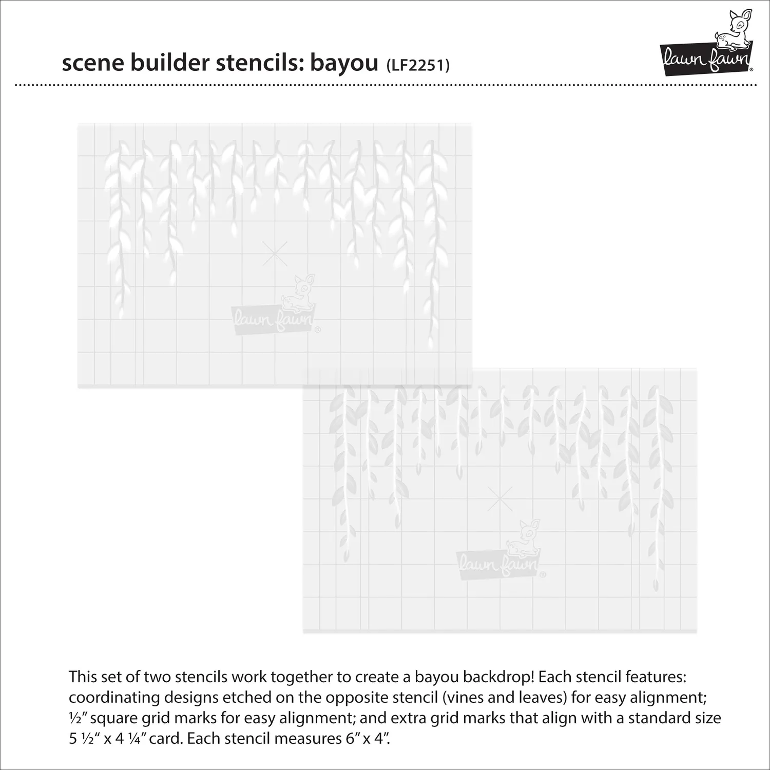 Lawn Fawn Scene Builder Bayou Schablonen 2er Set