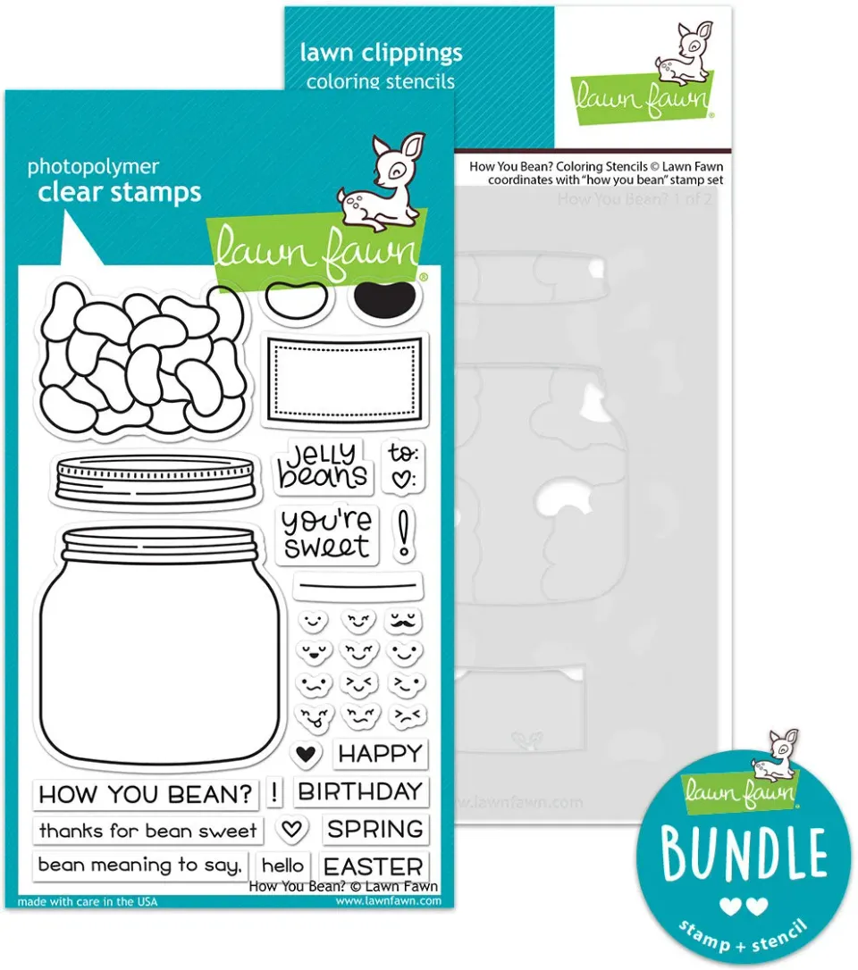 Lawn Fawn How You Bean Stempel + Schablonen Bundle Glas