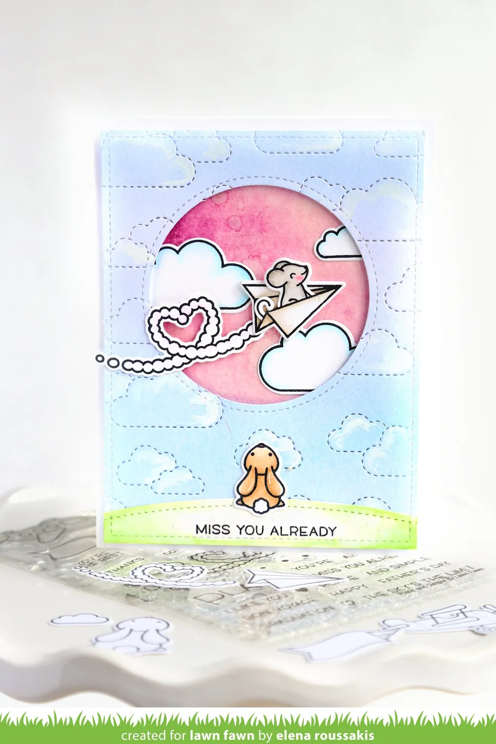 Lawn Fawn Plane and Simple Clear Stamps Flugzeug