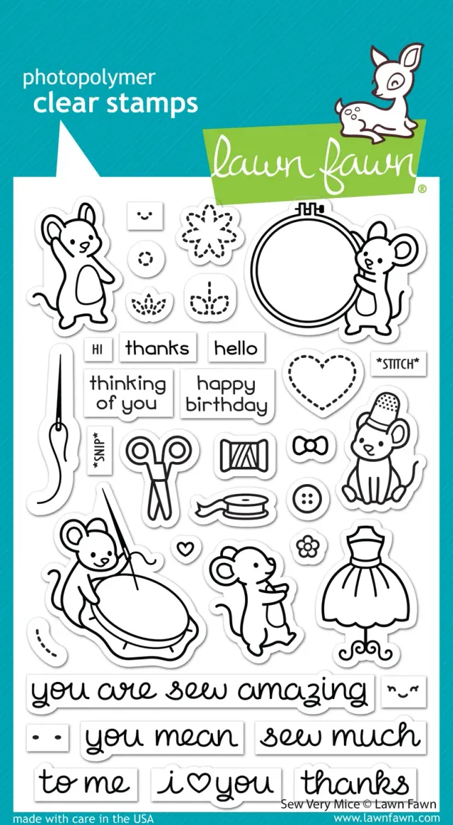 Lawn Fawn Sew Very Mice LF3061 Stempelset Mäuse