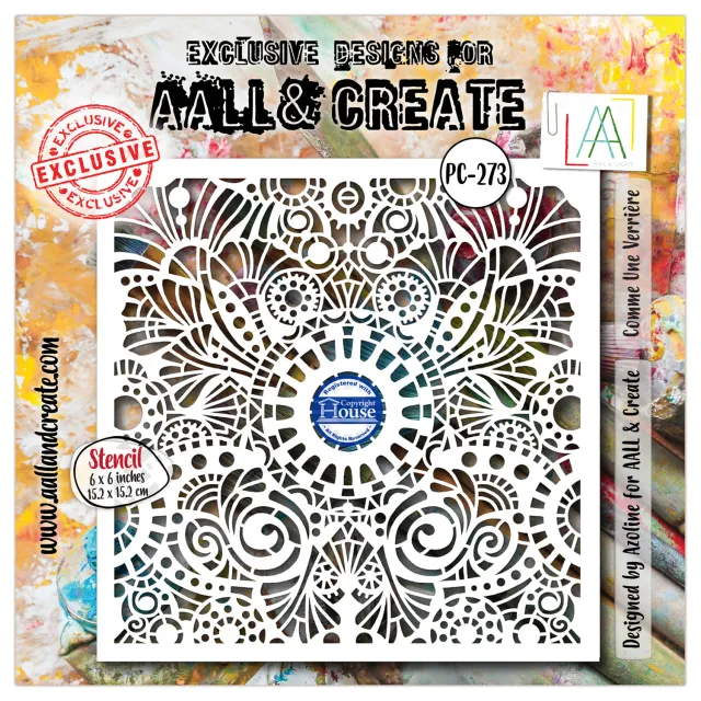 AALL and Create PC-273 Comme Une Verrière Schablone 15x15 Mylar
