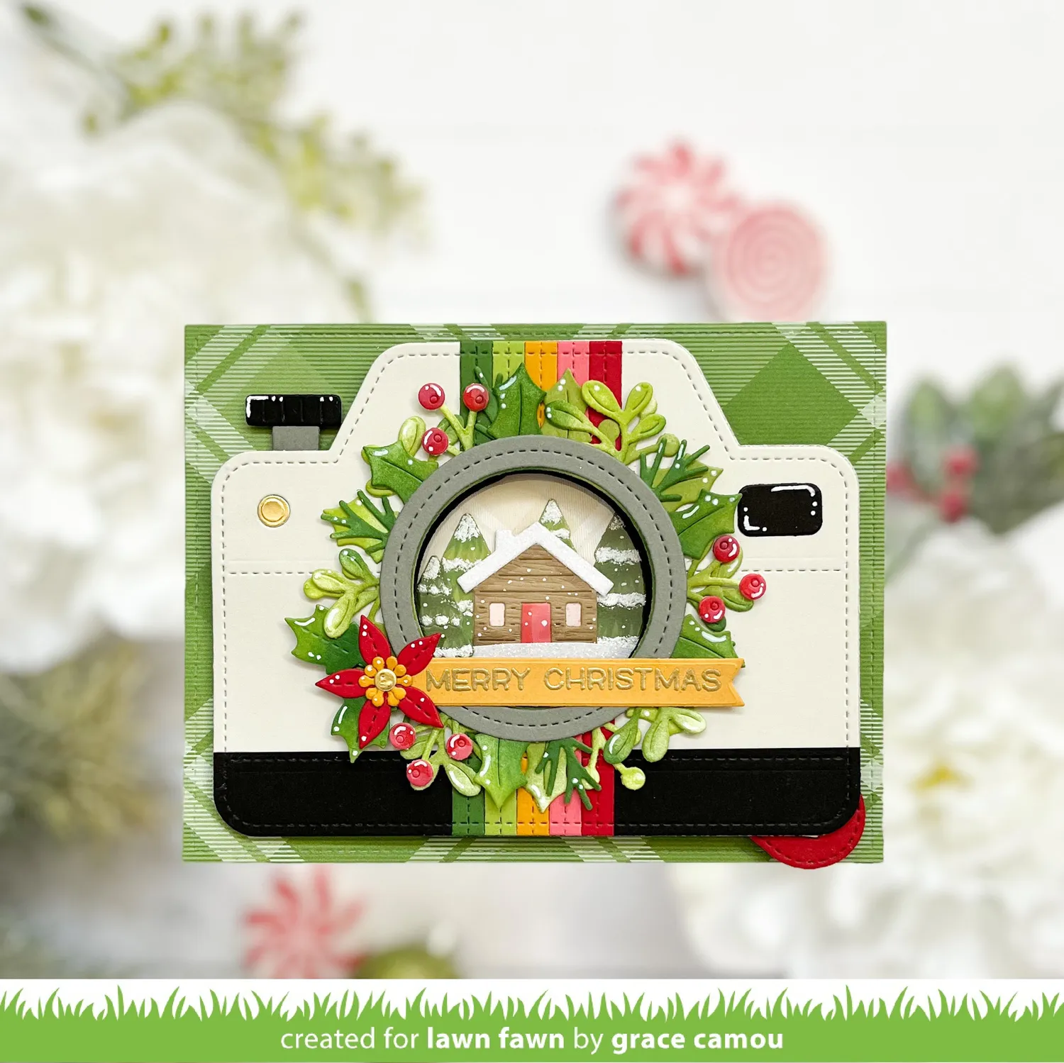 Lawn Fawn Magic Iris Holly Wreath Stanzen Stechpalmenkranz