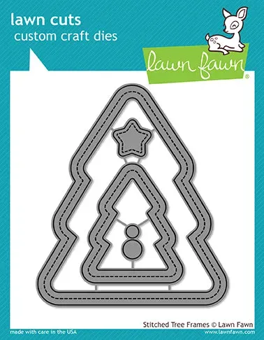 Lawn Fawn Stitched Christmas Tree Frames Stanzen Weihnachten