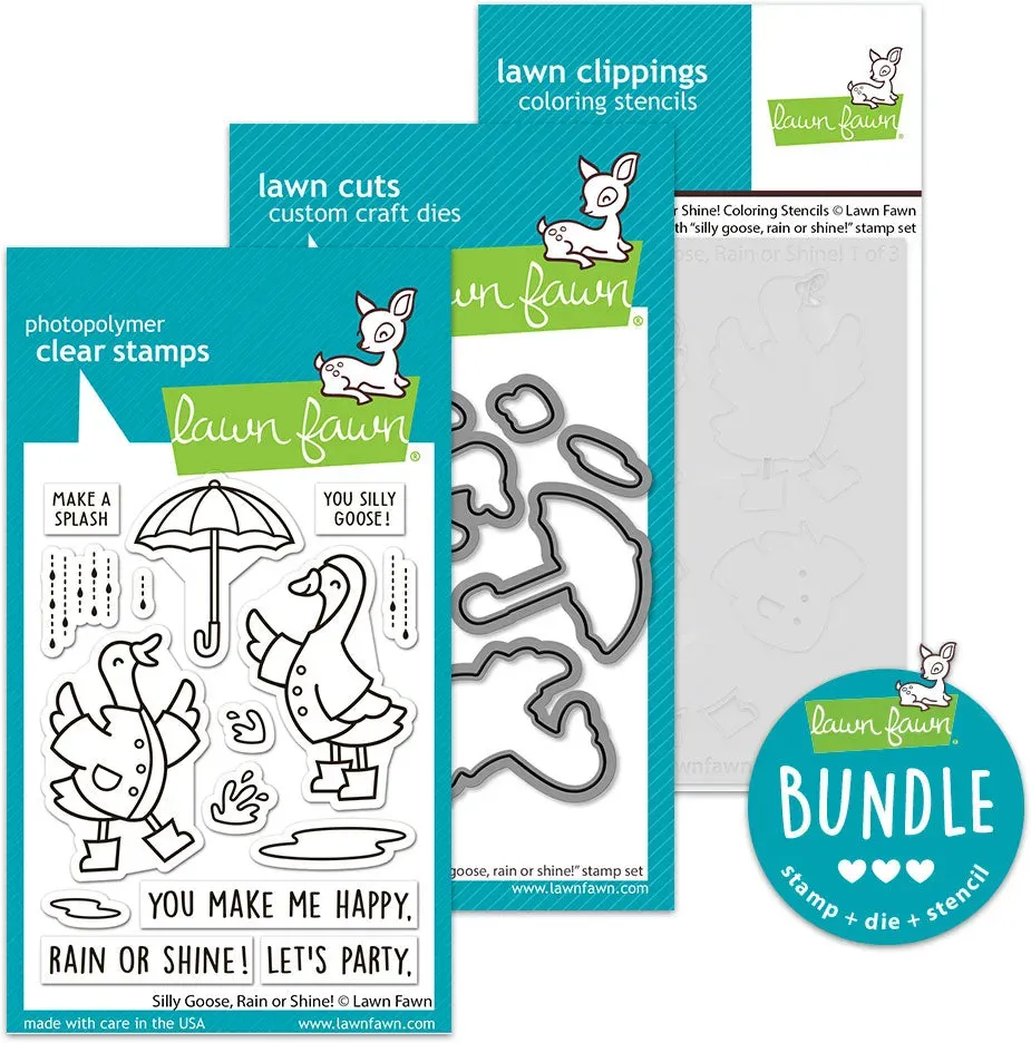 Lawn Fawn Silly Goose Rain or Shine Bundle Stempel+Stanzen