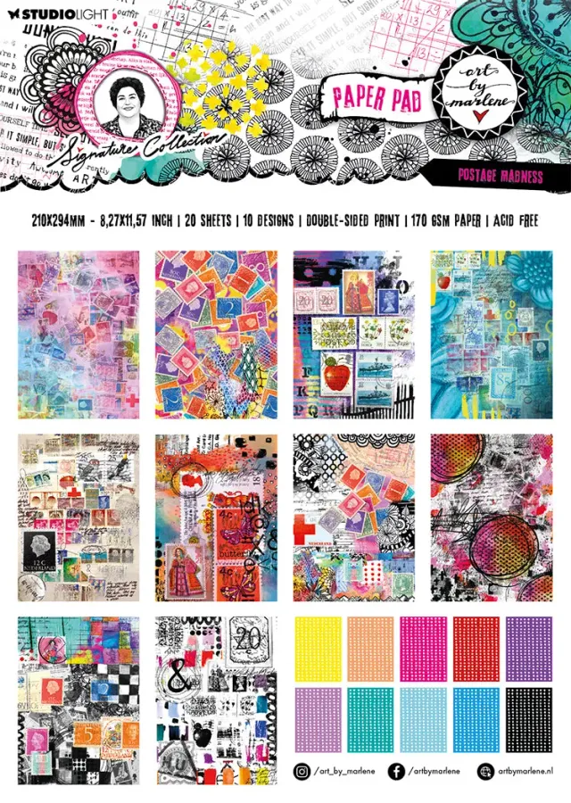 Art by Marlene Designblock Postage Madness A4 Vintage