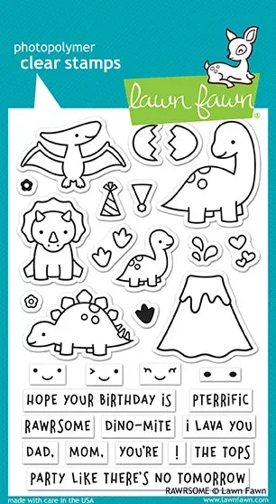 Lawn Fawn Rawrsome Klarsichtstempel Dinosaurier